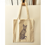 Βαμβακερή υφασμάτινη τσάντα εκτυπωμένη γάτα