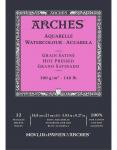 Arches Μπλοκ Ακουαρέλας Hot Pressed 14.8x21cm 300gr 12 Φύλλων