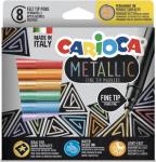 Carioca Metallic Fine Tip Μαρκαδόροι Ζωγραφικής Λεπτοί σε 8 Χρώματα