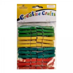 Creative Crafts Μανταλάκια Ξύλινα Χρωματιστά 4,8cm σετ 48 τεμ