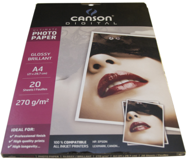 Photo paper Canson glossy A4 270 gr Everyday 20 pages 