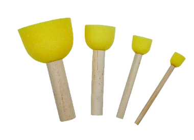 Σέτ 4 εργαλεία απο κίτρινο αφρό (stencil) 