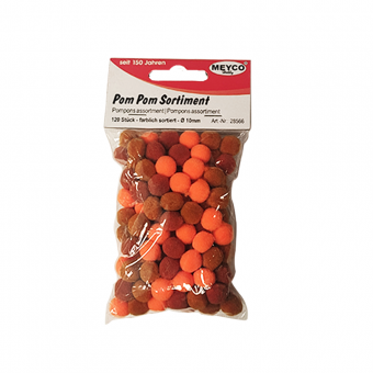 Meyco Pom-Pom μπάλες τσόχας Φ10 Χρωμαστές σετ 120 τεμ 