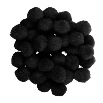 Pom-Pom μπάλες τσόχας Φ25 Μαύρες σετ 25 τεμ 