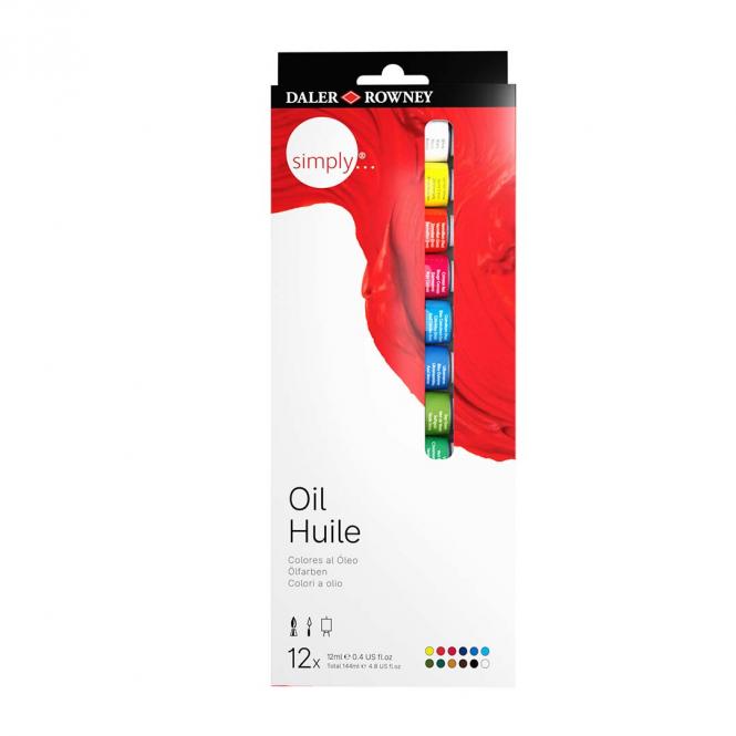 Daler Rowney Simply Oil Huile set 12 colours 