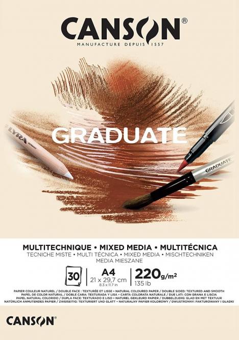 ΜΠΛΟΚ CANSON Graduate mix media Natural A4 160gr 30Φ 