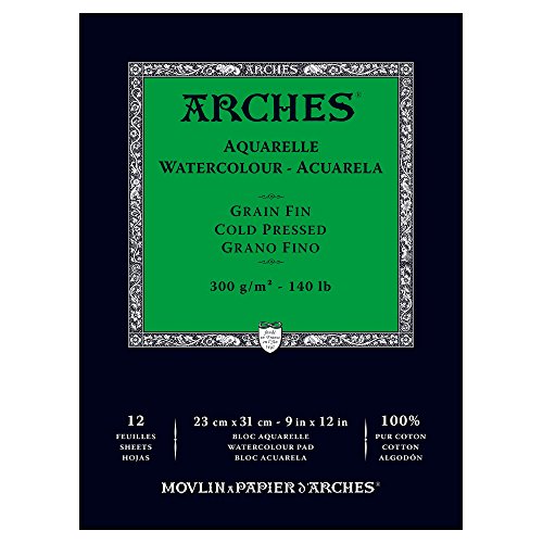 Arches Μπλοκ Ακουαρέλας Cold Pressed 14.8x21cm 300gr 12 Φύλλων 