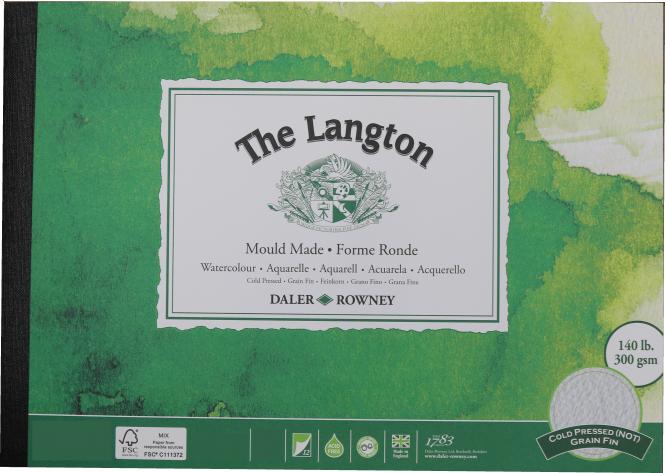 The Langton A5 watercolour cold pressed paper 300gr 12.5 x 18 cm  25φ. 