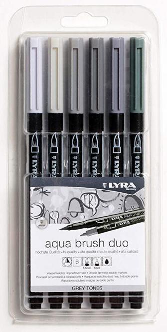 AQUA BRUSH DUO LYRA Grey tones σετ 6 τεμ. 
