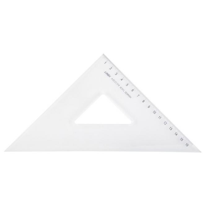 Linex τρίγωνο 45 μοίρες με πατούρα και αρίθμηση 36 ή 32 cm 