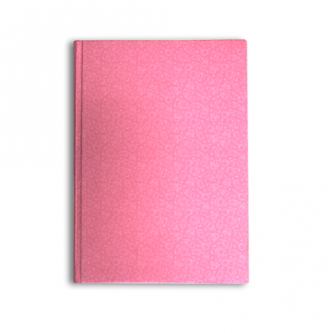 Χειροποίητο Βιβλίο Ευχών ροζ με doodles 