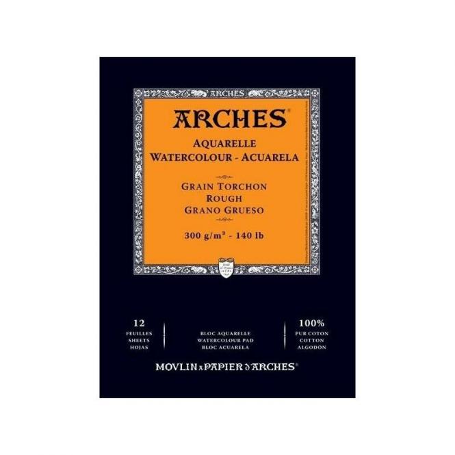 Arches Μπλοκ Ακουαρέλας Rough 14.8x21cm 300gr 12 Φύλλων 