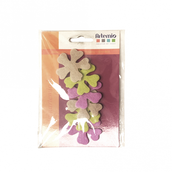 Artemio Λουλούδια Χρωματιστά Τσόχας 4cm σετ 6 τεμ 